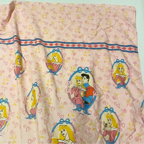 Vintage Disney Sleeping Beauty Princess Pink Flat Bed Sheet - Picture 7 of 16
